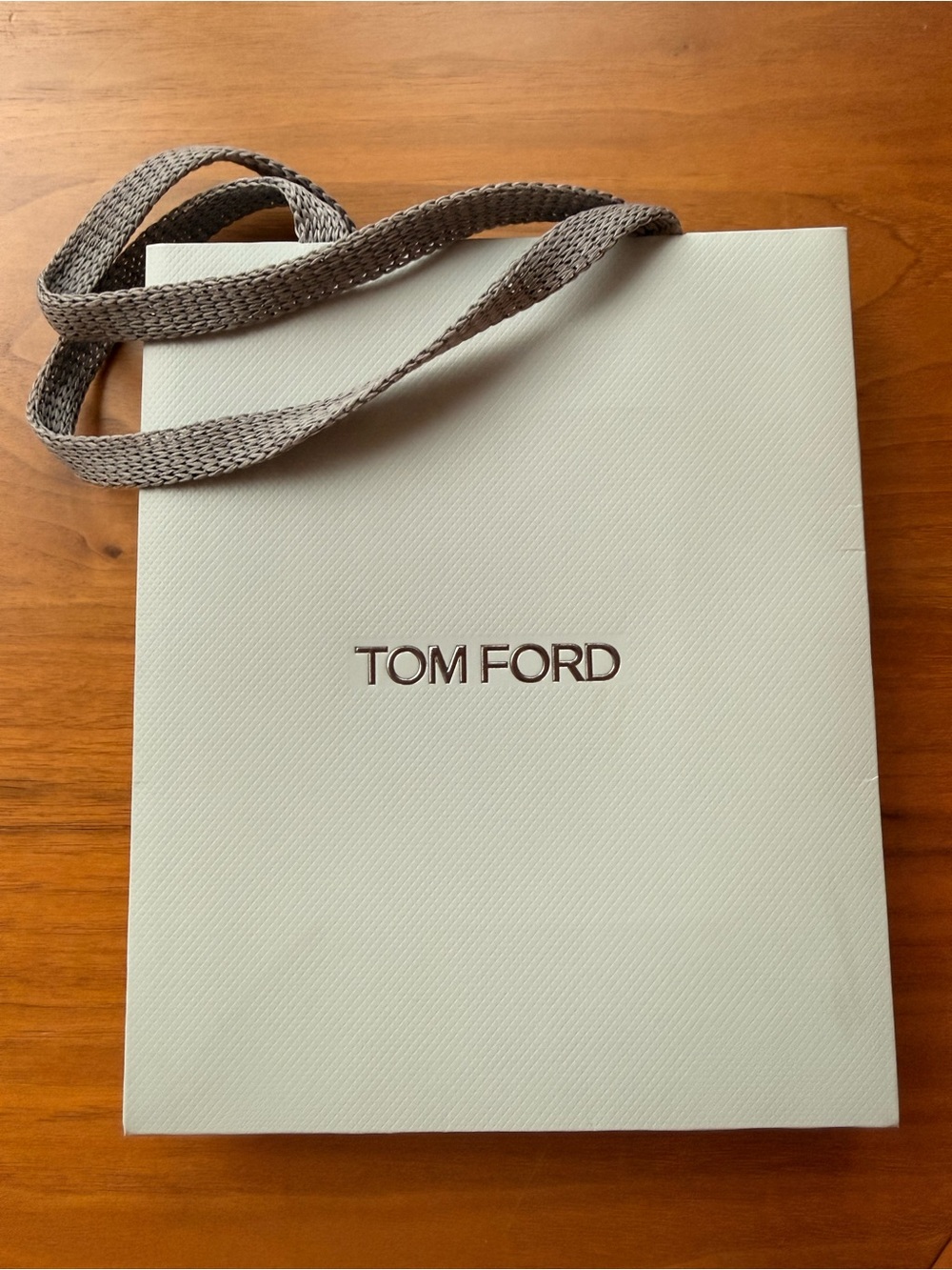 Tom Ford Small Grey Luxury Shopping Gift Bag Silver Logo